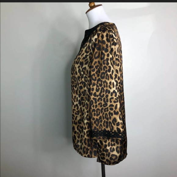Jones New York Leopard Top 3/4 Sleeves Sz. PL - Picture 4 of 10